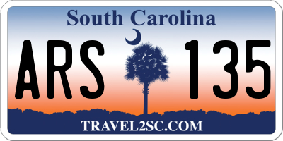 SC license plate ARS135
