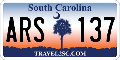 SC license plate ARS137