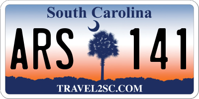 SC license plate ARS141