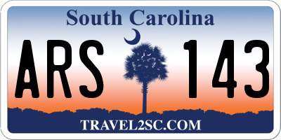 SC license plate ARS143
