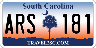 SC license plate ARS181