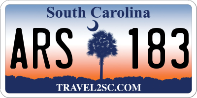 SC license plate ARS183