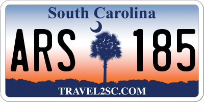 SC license plate ARS185