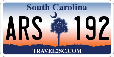 SC license plate ARS192