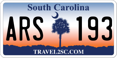 SC license plate ARS193