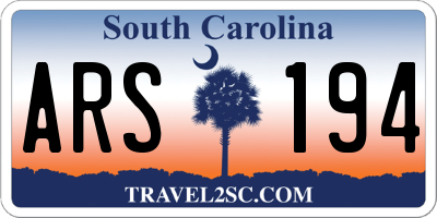 SC license plate ARS194