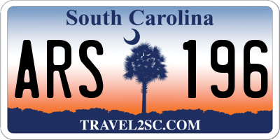SC license plate ARS196