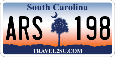 SC license plate ARS198