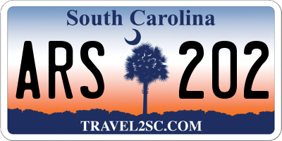 SC license plate ARS202