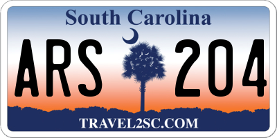 SC license plate ARS204