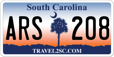 SC license plate ARS208