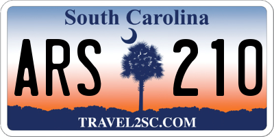 SC license plate ARS210