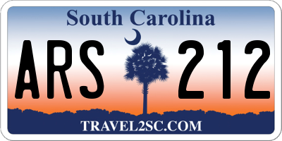SC license plate ARS212