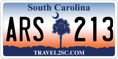 SC license plate ARS213
