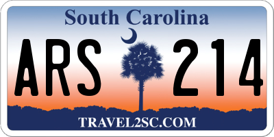 SC license plate ARS214