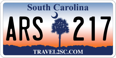 SC license plate ARS217