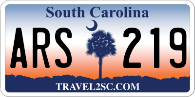 SC license plate ARS219