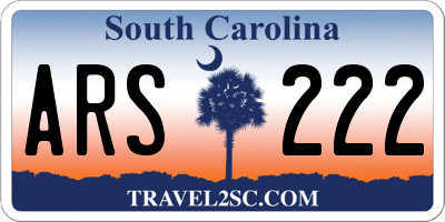 SC license plate ARS222