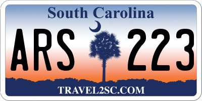 SC license plate ARS223