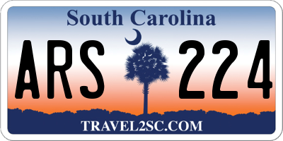 SC license plate ARS224