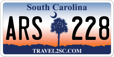 SC license plate ARS228