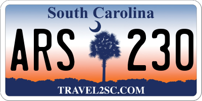 SC license plate ARS230