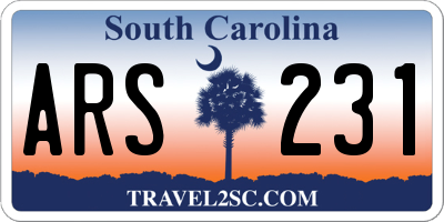 SC license plate ARS231