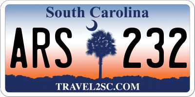 SC license plate ARS232