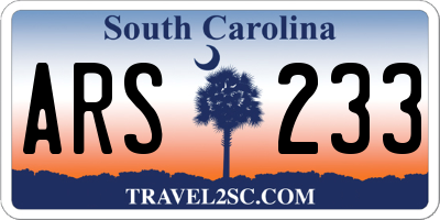 SC license plate ARS233