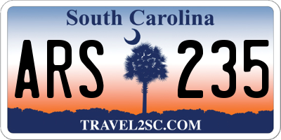 SC license plate ARS235