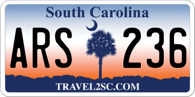SC license plate ARS236