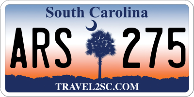 SC license plate ARS275