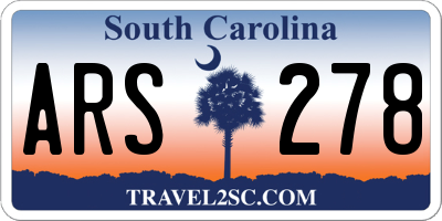 SC license plate ARS278