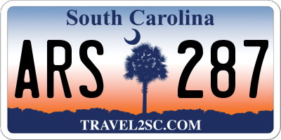 SC license plate ARS287