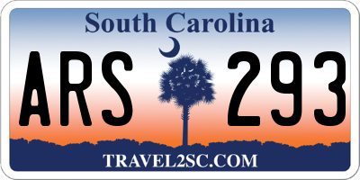 SC license plate ARS293