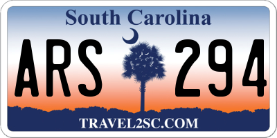 SC license plate ARS294