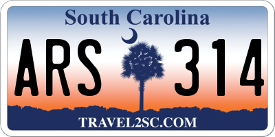 SC license plate ARS314