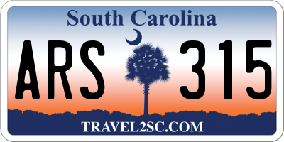SC license plate ARS315