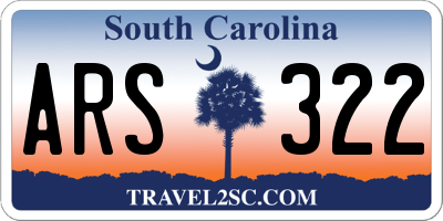 SC license plate ARS322