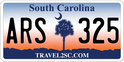 SC license plate ARS325