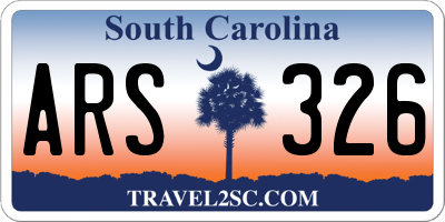 SC license plate ARS326