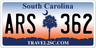 SC license plate ARS362