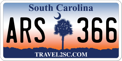 SC license plate ARS366