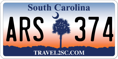 SC license plate ARS374