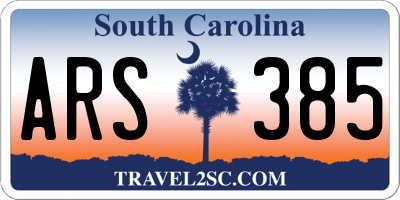 SC license plate ARS385