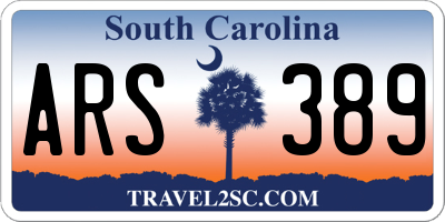SC license plate ARS389