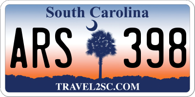 SC license plate ARS398