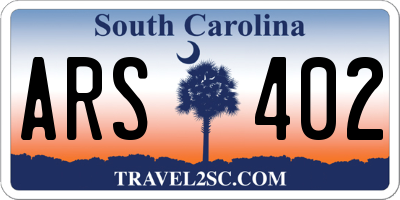 SC license plate ARS402