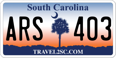 SC license plate ARS403