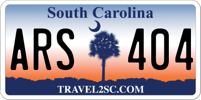 SC license plate ARS404